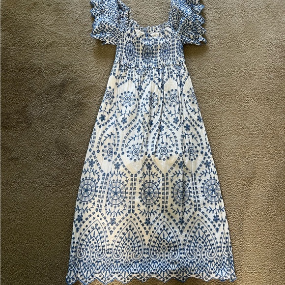 See and Be Seen Embroidered Lace Detail Midi Dress - Picture 1 of 6